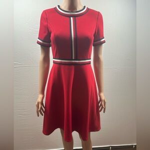 Tommy Hilfiger Red Mini Dress with Stripe Detail